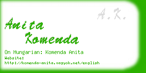 anita komenda business card